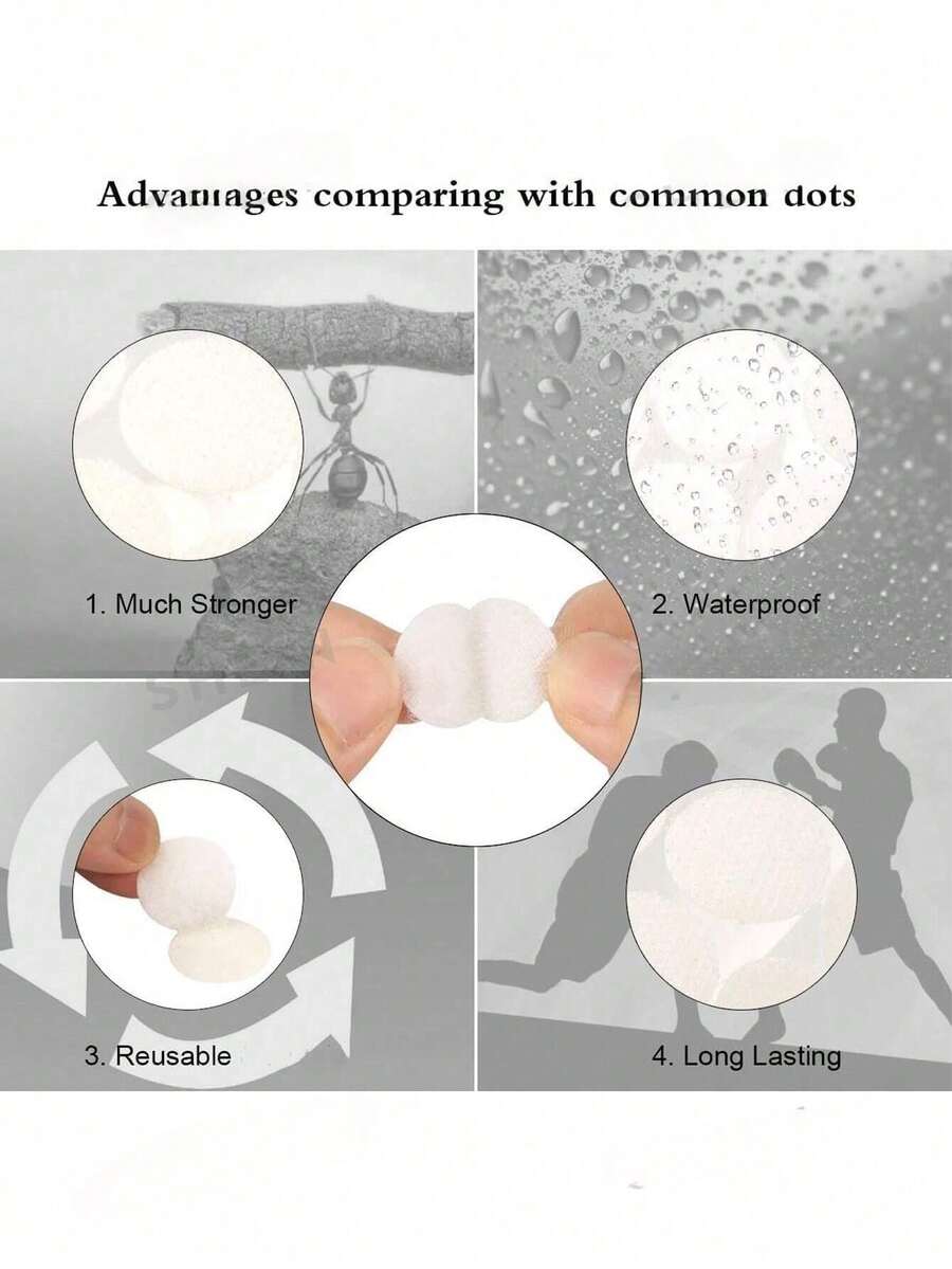 400pcs/216pcs/108pairs Strong Adhesive Round Nylon Dot Stickers, Self-Adhesive Round Dot Stickers, Waterproof Sticky Hook And Loop, Suitable For Classroom, Office, Home Use - Multicolor - View 1