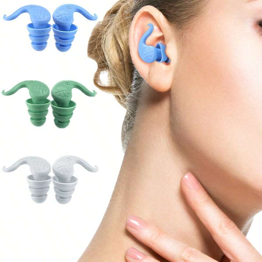 1 Pair Reusable Silicone Sleep Earplugs, Noise Reduction Earplugs For Sleeping, Painless For Work And Study, Ensure Peaceful Sleep, Suitable For Travel And Home Use
