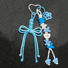 1pc Tassel Custom Bag Charm, Handmade Braided Rope Letter Bead Bag Pendant, Star Bell/Bow, Heart Keychain, Personalized Bag Charm Gift., Aesthetic, Coquette Style - Heart Keychain - View 39