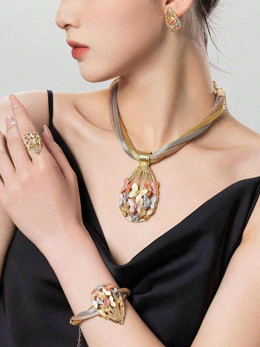 Bộ trang sức nữ thanh lịch nhiều màu 5 món/bộ, Phụ kiện trang sức thời trang - Nhiều màu - Xem 1