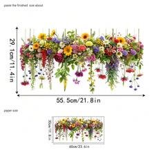 1 件创意 3D 效果花卉墙贴，PVC 墙贴，自粘紫罗兰菊花玫瑰图案，防水可移除，适用于卧室、浴室、书房、客厅等家居装饰贴纸房间装饰墙面装饰墙贴客厅装饰个性化贴纸 - 彩色 - 查看 9