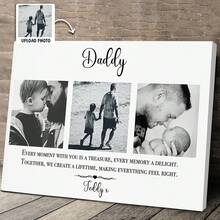 1PC Personalised Photo Print, Dad Daddy, Father's Day, Stocking Filler, Christmas Gift. New Dad,Canvas Wall Art,Room Decoration Stuff,Suit For Bathroom Decor,Living Room Decor,Bedroom Decor,Optional Frame - Multicolor - View 2