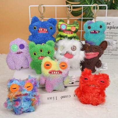 ZURU Brelocuri de pluș amuzant Fuggler dinți urâți monstru Fuggler copii jucărie de pluș domnul ace lacomi Grinner Goof drăguț de pluș colecție backpack pandantiv