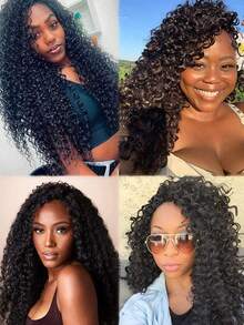 Extensiones de cabello trenzado de onda profunda de color negro natural, estilo bohemio GoGo Curl de crochet, cabello sintético suave de onda de agua para peinados protectores de mujeres