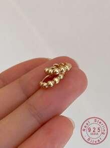 1 Pair S925 Sterling Silver Minimalist Pearl Hoop Earrings, Versatile For Daily Wear