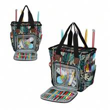 1 pieza Bolsa de almacenamiento multifuncional de gran capacidad para agujas de ganchillo, herramientas de costura, organizador de diseño multicapa, adecuado para aficionados y principiantes de costura y punto - Multicolor - Ver 11