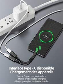 2-In-1 USB-C Headphone Jack & Fast Charging Adapter, Compatible With IPhone 17/16/15 Pro Max Plus, Compatible With IPad, Type-C To 3.5mm Audio Converter Aux Splitter Accessory - Black - View 7