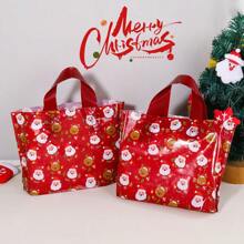 10 piezas de empaque de regalo de Navidad, bolsas de tela, bolsas de plástico, bolsas de compras, recuerdos de Nochebuena, bolsas de regalo de plástico rojo - Bolsas de tela para fiestas, adecuadas para regalos, compras y detalles de fiesta. Ideal para Navidad, Año Nuevo, Día de San Valentín, Pascua y otras ocasiones festivas.