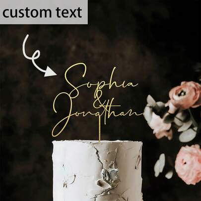 1 peça de topo de bolo, inserção de bolo personalizada, inserção de bolo de casamento, decoração requintada, vintage personalizada, personalizado, topo de bolo de acrílico, inserção de bolo com nome personalizado, decoração de casamento personalizada, adequado para casamento, aniversário, acessórios de cozinha, decoração de casamento, artigos para casamento, artigos para festas, decoração de aniversário, decoração de bolo de aniversário, itens essenciais para feriados, aniversário, presentes personalizados, decorações de Natal, presentes de Natal