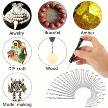 50 piezas Juego de taladro de mano de precisión micro 0.3-3.0mm Brocas helicoidales mini de aleación de aluminio con tornillo de banco para reparación de relojes, joyería, artesanía, manualidades de madera, modelismo de plástico y resina. Kit de herramientas de perforación manual industrial de aleación, regalos navideños útiles para hombres