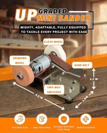 Mini Belt Sander, 15 °   Electric Belt Sander Knife Making Supplies, 7 Adjustable Speed Electric Knife Sharpener, Power Belt Sanders For Woodworking, Metal Working DIY, Belt Grinder & Small Sander