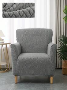 1 pieza, Funda elástica en forma de T con diseño abstracto de cuadrícula, Funda para sofá individual pequeño, Artículos para el hogar, Funda para sofá para todo el año, Juego completo, Funda para sofá, Funda antipolvo, Adecuada para dormitorios y estudios, Perfecta para uso en Navidad