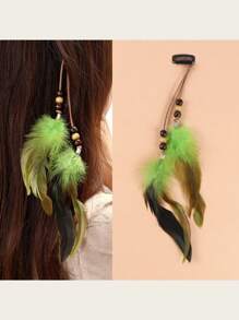 1 pieza Pinza/pasador de pelo con pluma larga, accesorio de pelo con pluma, joyería, pinzas de garra, ganchos para el cabello, pinzas para el cabello, pasador de pelo, barretas para el cabello