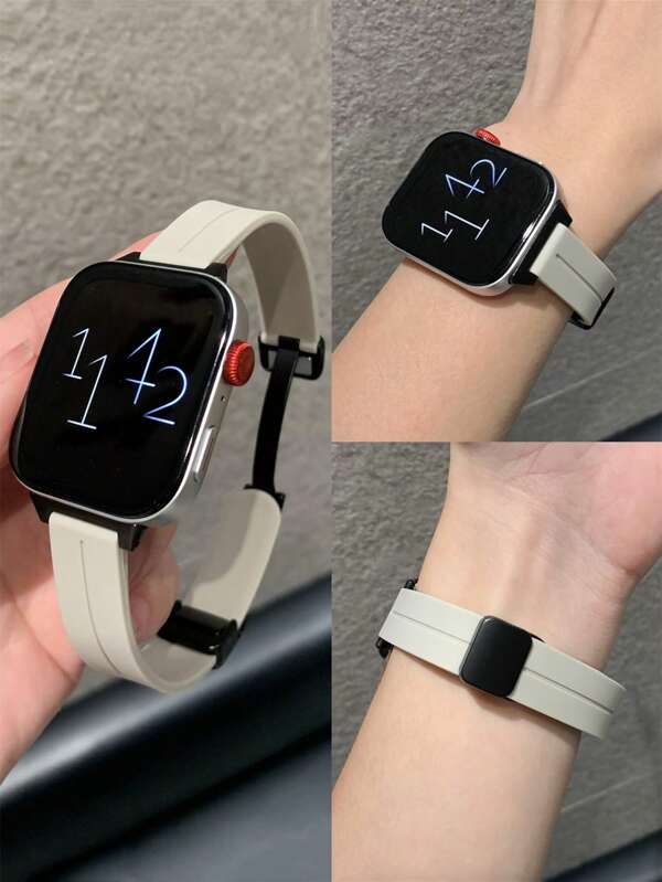 1pc Sports Silicone Magnetic Watch Strap For Men And Women, Compatible With Huawei Watch Band Fit 1/Fit 2/Fit 3/Fit 4 Watch Band
