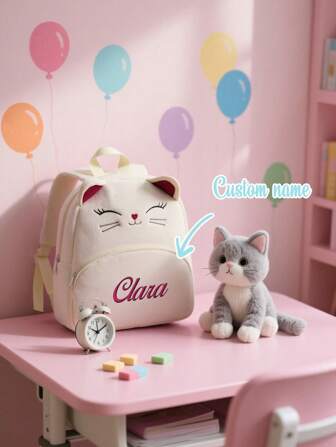 Back To School Backpack For 3-6 Year Olds - Personalized Corduroy Animal Bag With Name Embroidery, Cute Preschool Kindergarten Essential,Multi-Functional,Ornamental,Letter,Stylish,Modern,Colorful,Cute,Adorable,Casual,Custom,Personalised,Unique,Customized,Ideal Gifts For Him,Ideal Gifts For Her