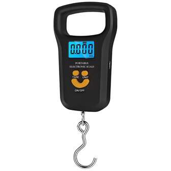 Bilancia digitale per pesci da 110 libbre/50 kg, aggiorna la tua attrezzatura da pesca, bilancia per bagagli multifunzione portatile, accessori da pesca, bilancia per bagagli precisa con display LCD retroilluminato - regalo perfetto per la pesca per gli uomini! (Batterie non incluse)