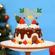 1pc/3pcs/6pcs Gold Merry Christmas Cake Toppers Acrylic Merry Christmas Cake Topper For New Year Cake Decorations Christmas Christmas Decorations Christmas Pajamas Christmas Gifts Christmas Decor