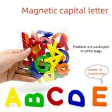 24 piezas/26 piezas Letras inglesas magnéticas Pegatina magnética para refrigerador Pegatina magnética digital para refrigerador Kit de pegatinas de rompecabezas para refrigerador DIY Pegatina de refrigerador de EVA