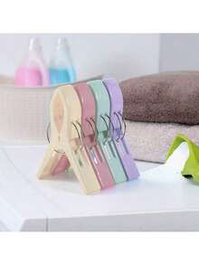 4pcs/8pcs Large Beach Towel Clips, Plastic Clothespins To Secure Towels, Blankets, Quilts, Clothes On The Clothesline, Sunbeds-Chairs, Pool Chairs, Cruise-Heavy Duty Clips For Clothes, Multiple Colors - Multicolor - View 8