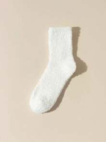 1/4/5 Pairs Coral Fleece Fluffy Warm Socks, Cozy - Multicolor - View 17