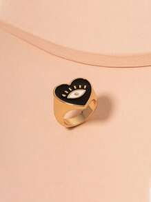 1 件邪恶之眼珐琅心形戒指