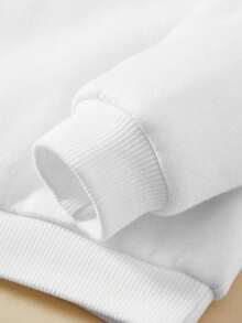 Young Girl Heart Pattern Warm Sweatshirt - White - View 4