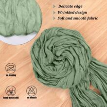 1pc Mint Green Cheese Cloth Table Runner, 120 Inches (Approx. 300cm) Long Boho Gauze Table Cloth For Spring, Dining Table Decor, Wedding, Baby Shower, Tea Party