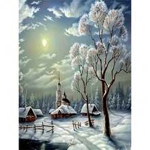 5D Diamond Painting Kit DIY White Tree Full Circle Diamond Numerical Embroidery Mosaic Art Craft; Diamond Painting Kit And Accessories; Festival Decoration Art Pain; Wall Decoration For Bedroom And Office; Birthday Gift; Office Decoration - 彩色 - 查看 1
