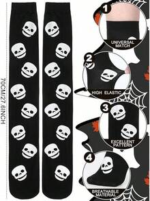 Briartw 4 Pairs Halloween Over-The-Knee Socks, Cosplay Holiday Socks, Random Style (Color) Shipment, Y2K - Multicolor - View 6
