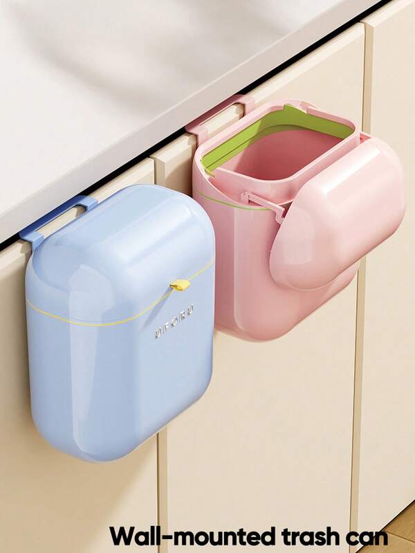 1pc High-End Capacity Elegant Cute Kitchen/Bathroom Slim Trash Can