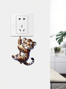 1pc Multi-Style Cute Animal Wall Switch Stickers, Fun 3D Vinyl Decals, Perfect For Bedroom, Bathroom, Easy To Apply And Remove, Aesthetic Home Decor, Room Decoration - Multicolor - View 23