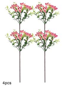 2/4 件人造浆果茎水果假塑料浆果植物冬青果人造浆果茎花喷雾浆果，逼真绿色浆果带茎情人节仿真花，用于冬青圣诞节假期和家居装饰 DIY 浆果树干家庭厨房派对中心装饰花环装饰，人造花塑料