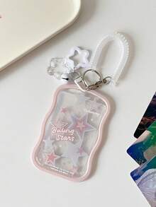 1pc Star-Shaped Card Holder, Campus Card, Student Meal Card, Card Pouch, Women Bus/Metro Card, Key Chain Pendant