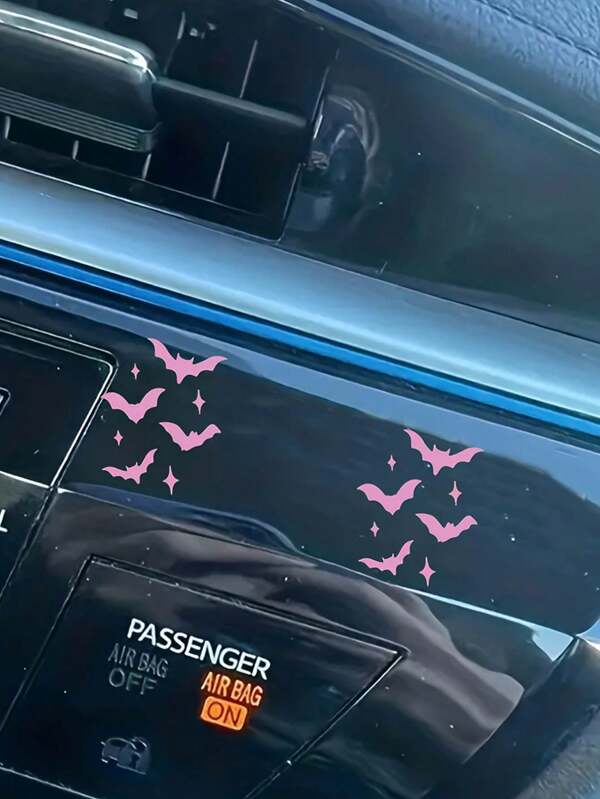 3 Animal Themed Bat Vinyl Stickers For Car Rearview Mirrors, Self-Adhesive Smooth Decals For Glass And Other Surfaces, Irregular Shapes, Single Use