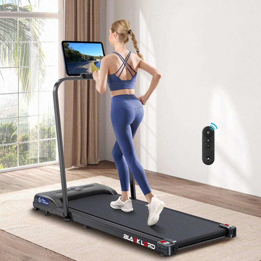 BLACK LORD Smart Walking Pad, 2 In 1 Under Desk Treadmill For Home Office, Portable Walking Jogging Machine With App And Remote Control, Fitness Data Recording - EU C Type Plug(220-240V) - View 1