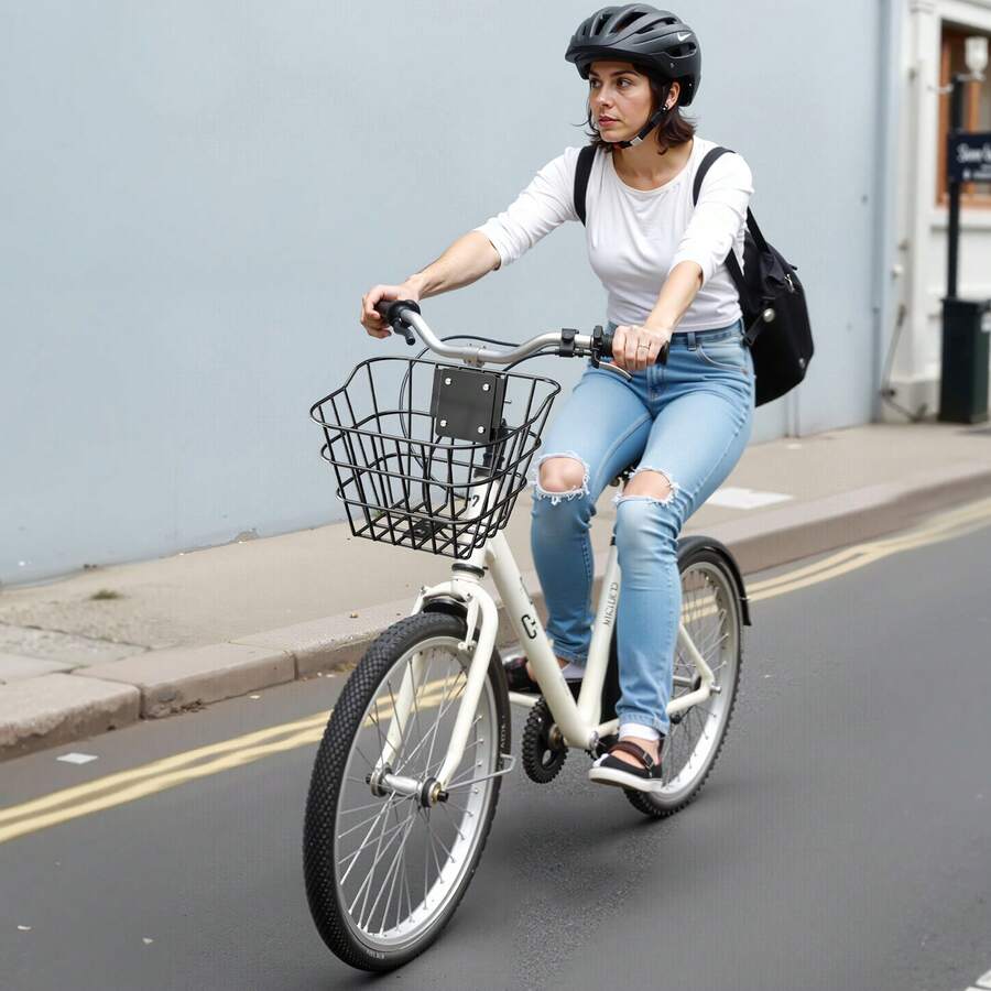 Front Bike Basket, Electric Scooter Basket With Fixed Bracket - Max Bearing 20 Lbs, Construct From Solid Steel, Kids Bike Basket/Adult Bicycle Basket/Knee Electric Scooter Accessories - 9.7*8.5*7.1 In - View 1