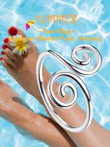 1 pieza Anillo de dedo del pie de plata de ley 925, joyería corporal delicada, adecuada para que las niñas se decoren en bailes y fiestas, regalo exquisito para los seres queridos - Bucle para los dedos del pie con envoltura inversa - Ver 6