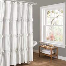 Lush Decor Darla Shower Curtain Blush 72X72 Halloween-Fall Decor-Room Decor - 白色 - 查看 2