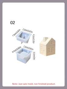 2PCS/Set European House Storage Box Silicone Mold, DIY Creative Simple House Candle Cup Plaster Mold, Home Decoration Gift Ornaments Epoxy Resin Mold, Handicraft Production Epoxy Resin Casting Molds - White - View 12