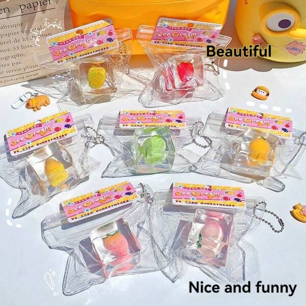 1pc Ice Cube Fruit Squeeze Toy! Stress Relief Toy For Children, Slow Rebound Super Healing. Creative Vent Artifact, Must-Have Fidget Toy, Stress Relief Kids Gift, Cute Appearance Melts Hearts! Stitch Toys, Travel Toys, Classroom Fidget Toys, Mini Stuff, Bath Toys, Christmas Stationery, Stress Ball, Birthday Gift, Christmas Gift, Halloween Gift, Perfect Gift, Gift