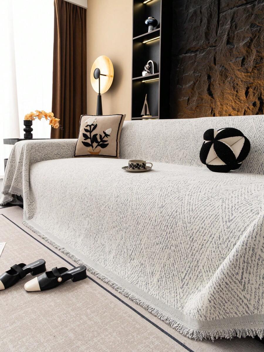 1 tấm chăn phủ ghế sofa hình lá chuối, vỏ bọc ghế sofa tối giản sang trọng nhẹ, chống trượt, chống bụi, chống trầy xước, phù hợp với mọi mùa, có thể đảo ngược, dùng cho ghế sofa phòng khách, phòng ngủ, văn phòng