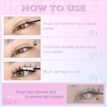 Lash Clusters Wispy Eyelash Clusters Natural CC-Curly Cluster Lashes Zanlufly Wispy Individual Lashes 180Pcs Eyelash Extension 10 12 14MM DIY Lash Extension - Anime Kit - View 3