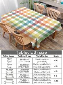 1 件彩色格子和几何图案桌布，现代涤纶矩形/圆形防水桌布，数码印花，适用于客厅、家居、户外餐桌、小圆桌