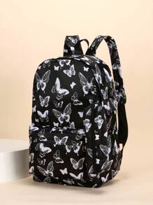 2个装撞色书包精美小清新蝴蝶印花青年大容量背包返校季书包