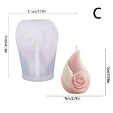 1 pieza Molde de silicona con forma de alas de rosa para vela con aroma a rosa, decoración y regalo creativo para el Día de San Valentín