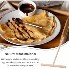 2 Pcs Crepe Spreader Wooden Crepe Maker, Spatula Pancake Batter Spreader, T-Shaped Tool Stick For Flat Tortilla Shells, Roti, Galettes-Round Food Pastry Tool - 1_ - View 6