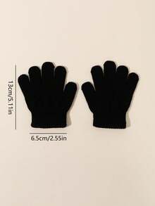 2 pares de guantes cálidos y versátiles de unicolor para niños, esenciales para bebés, aptos para otoño/invierno - Multicolor - Ver 3