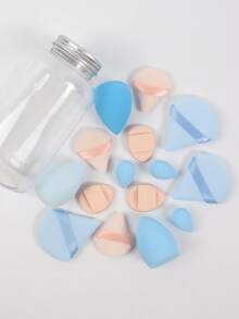 15件套弹簧化妆刷套装，带收纳管，多功能化妆工具，美妆海绵，可用于晕染BB霜、粉底、散粉，打造无瑕妆容，也可用于遮瑕膏、腮红、眼影，遇水膨胀，不含乳胶，双用途化妆海绵，适合所有肤质，化妆，价格实惠，房间装饰，梳妆台，卧室，化妆配件，粉扑，美妆蛋，散粉扑，化妆海绵，价格实惠，圣诞礼物，化妆品，化妆工具，便宜货，礼物，女士礼物，圣诞礼物，赠品，便宜货，旅行必备 - 彩色 - 查看 5