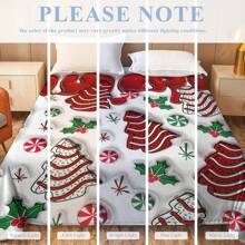 Weihnachts-Cartoon-Weihnachtsbaum bedruckte Decke - Weicher Flanell Cartoon-Muster, geeignet für Strand, Sofa, Bett, Auto