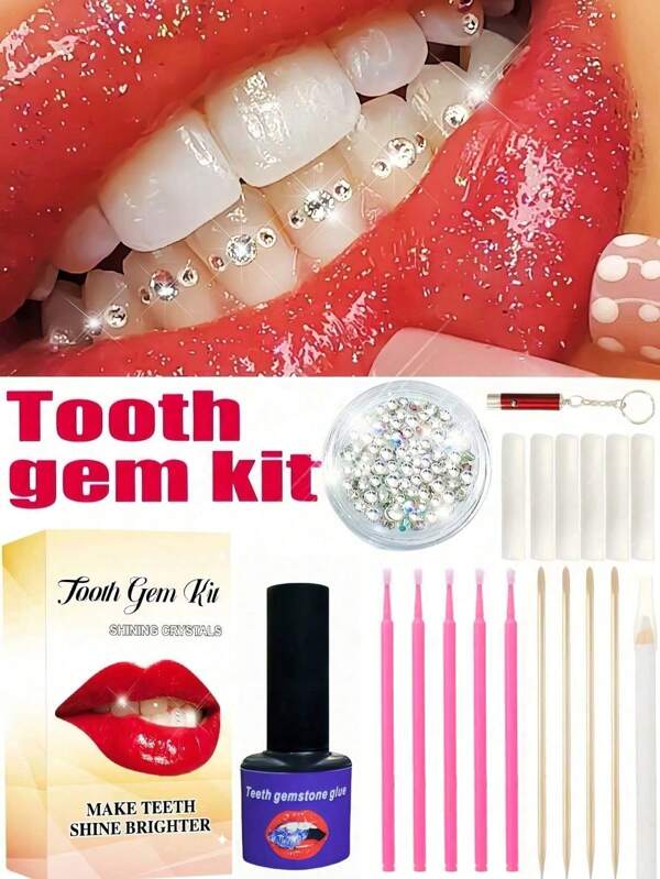 Juego de 150 piezas de joyas adhesivas para dientes de cristal, decoraciones de joyería dental autoadhesivas, conjunto de adornos de dientes de strass brillantes, accesorios dentales removibles y duraderos, moda gótica y de hip hop europeo y americano, Y2K, Halloween